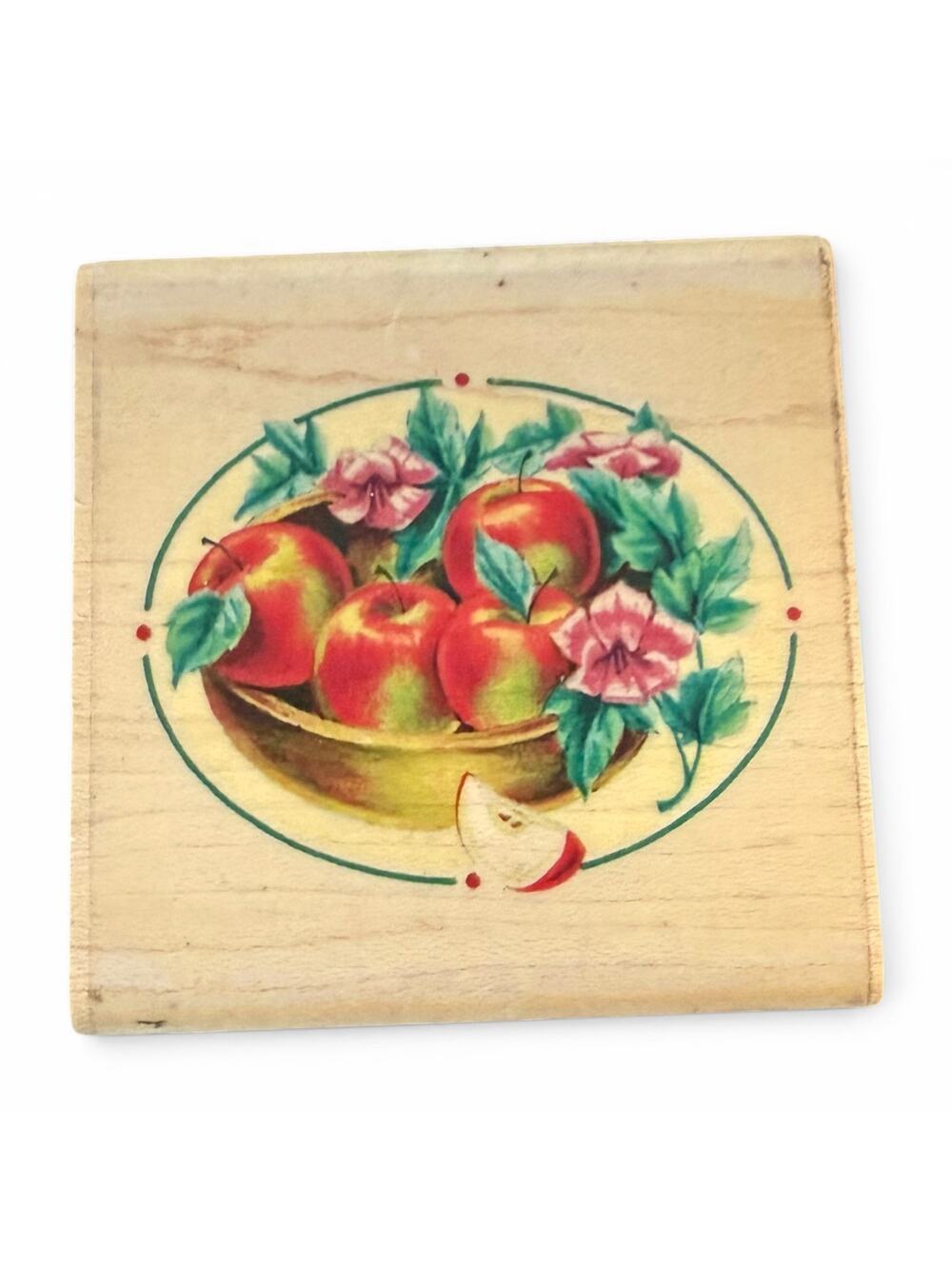 The Uptown Design Company Apple Bowl Artists Collection 115211 Rubber Stamp